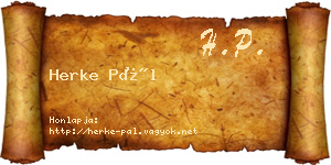 Herke Pál névjegykártya